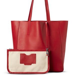 NWT Red Leather Shinola Shopper Tote Crimson Berry
